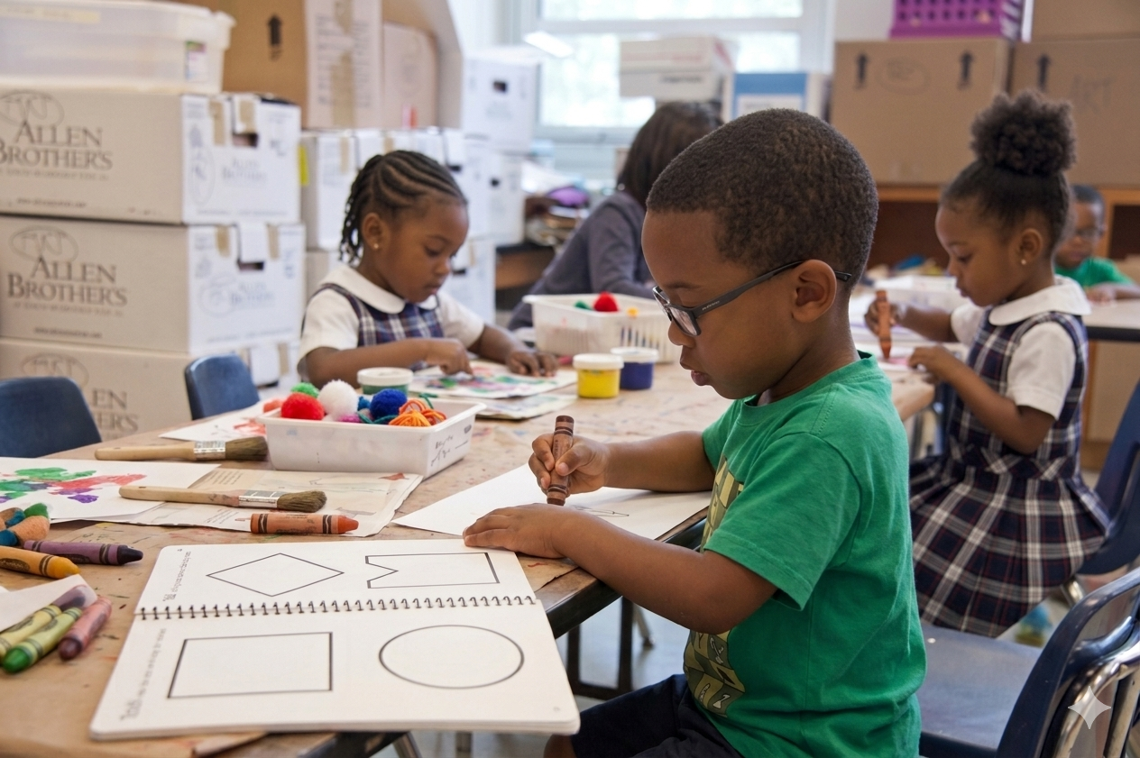 Nigerian students in school uniform